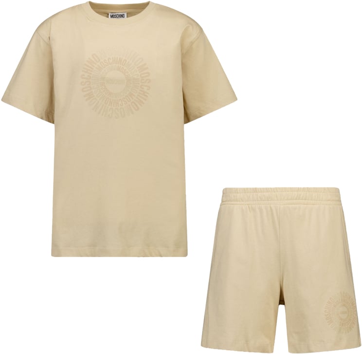 Moschino Moschino Kinder Jongens Setje In Beige