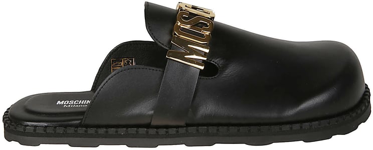 Moschino Logo Sandals Black