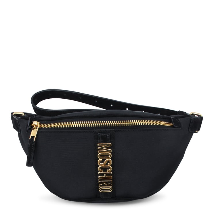 Moschino Black Belt Bag with Gold Hardware