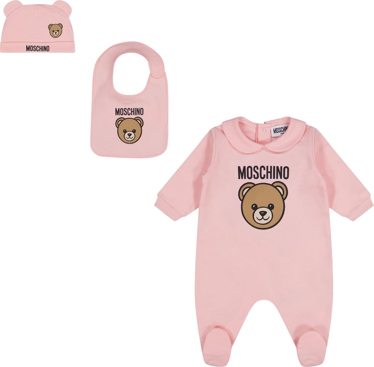 Moschino Moschino Baby Unisex Boxpakje In Licht Roze