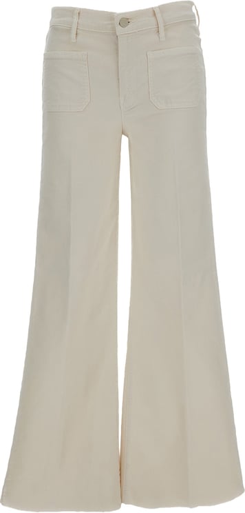 Mother High-Rise Flared Jeans with Raw-Cut Hem