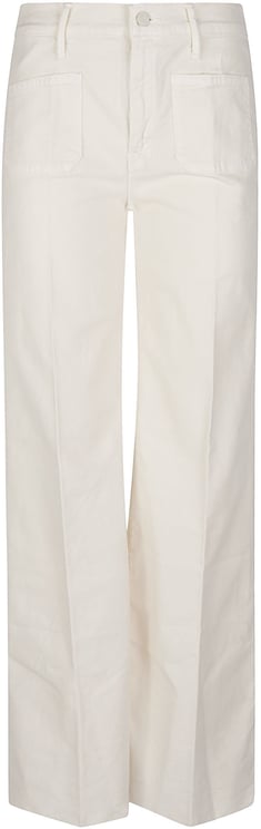 Mother Denim The Patch Pocket Twister Fray Jeans White