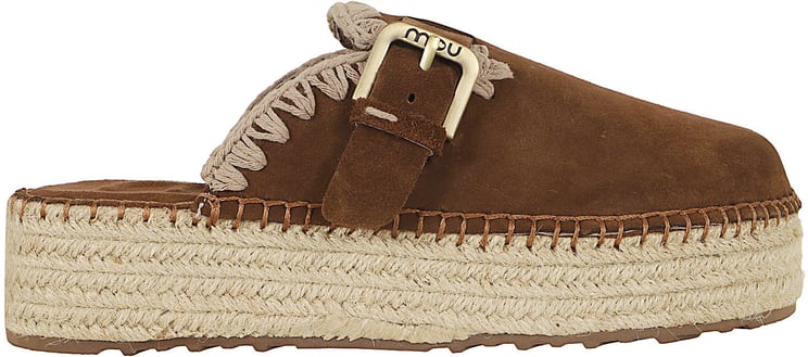 MOU MOU Jute clog plain suede