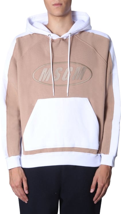 MSGM Two-Tone Oversized Hooded Sweatshirt