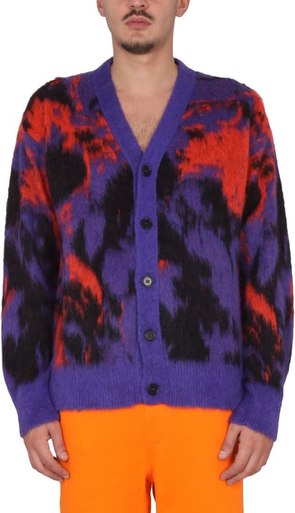 MSGM V-Neck Cardigan With Ribbed Detailing