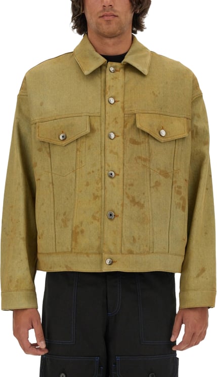 MSGM Denim Jacket Dyed In Tea