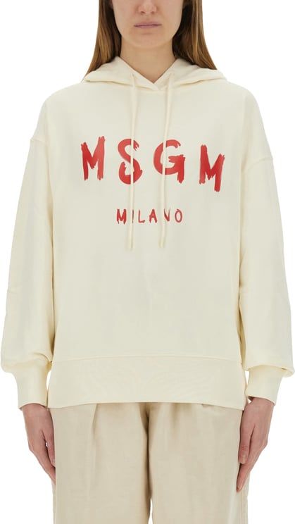 MSGM Relaxed-Fit Sweatshirt with Brushed Logo