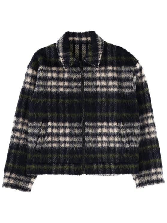 MSGM Plaid Pile Zip-Up Jacket