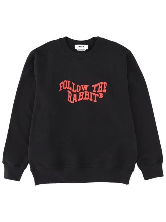 MSGM Black Red Text Sweatshirt