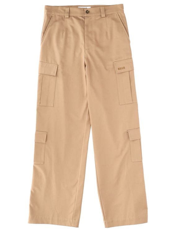 MSGM Brown Wide-Leg Cargo Pants