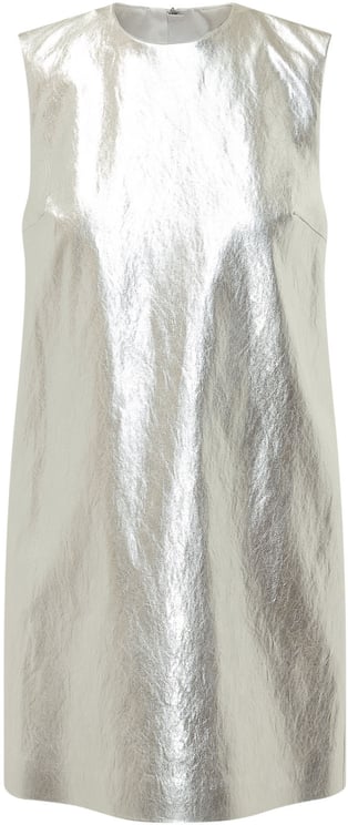 MSGM Abito Smanicato Effetto Metallizzato