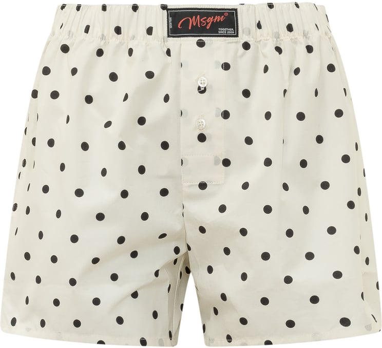 MSGM Boxer con Vita Elasticizzata e Stampa Pois