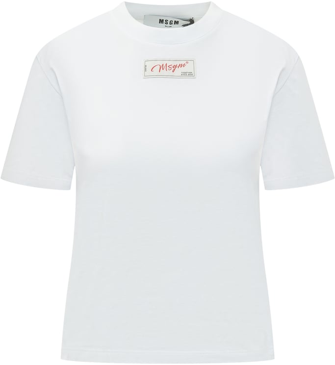 MSGM T-shirt con Patch Logo sul Petto