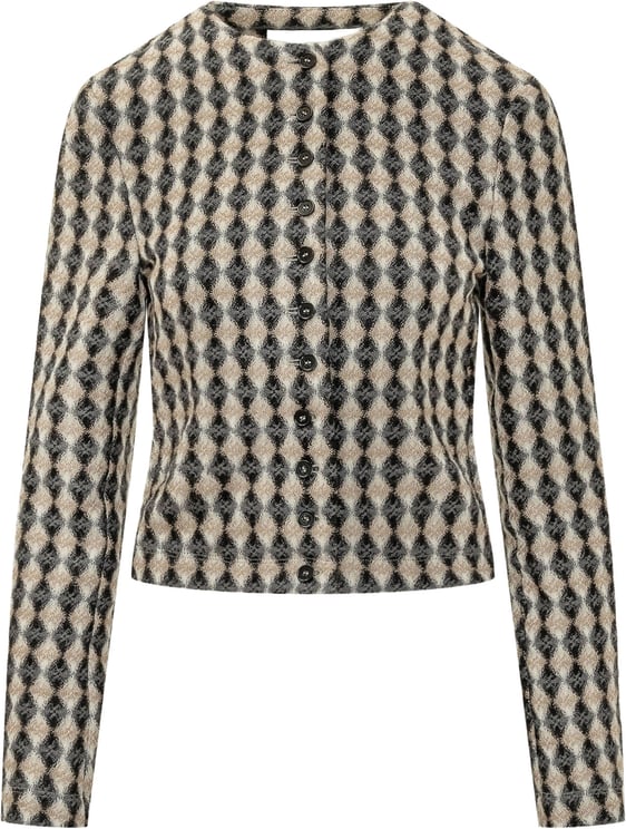 MSGM Cardigan Corto con Motivo a Rombi