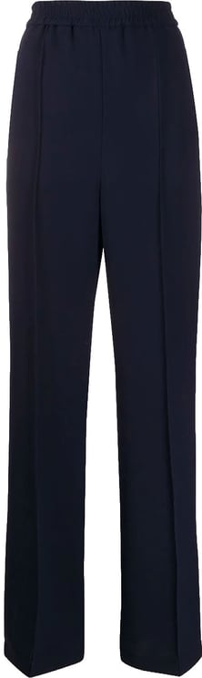 MSGM Black Wide-Leg Elastic Waistband Pants