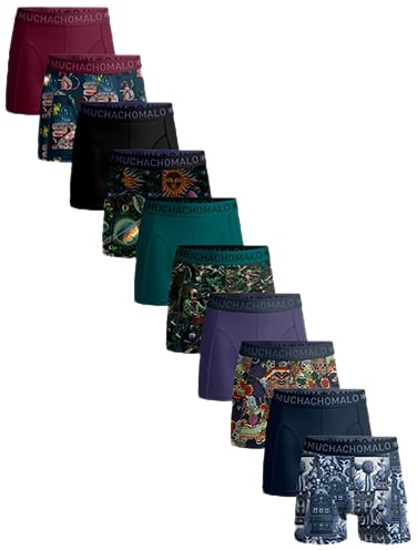 Muchachomalo MUCHACHOMALO 10-Pack Boxer Short Print/Solid U-Remix