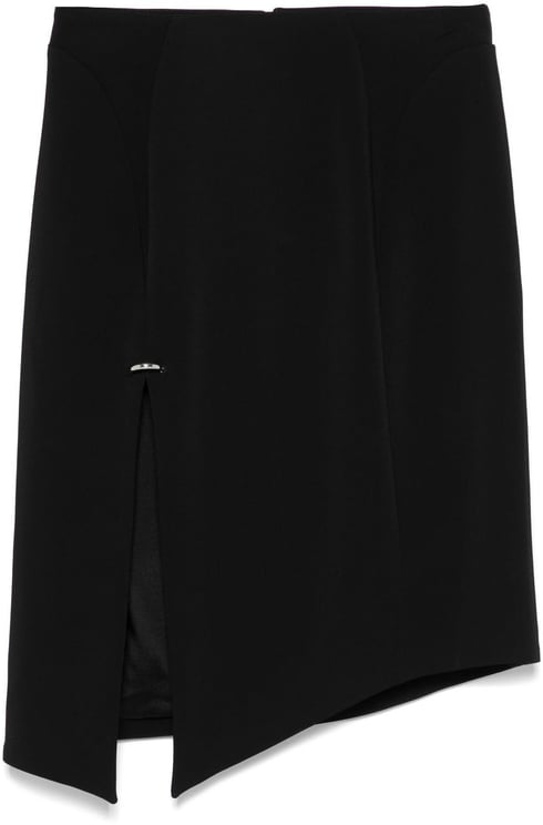 MUGLER Asymmetrical Black Mini Skirt