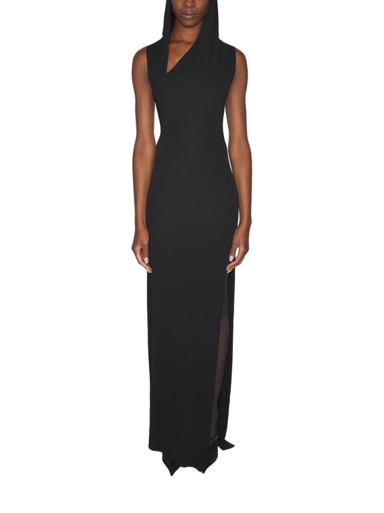 MUGLER Hooded Sleeveless Maxi Dress