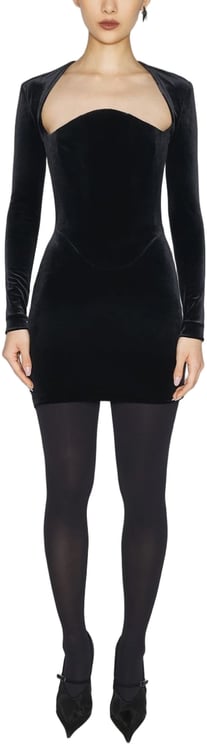 MUGLER Form-Fitting Black Mini Dress