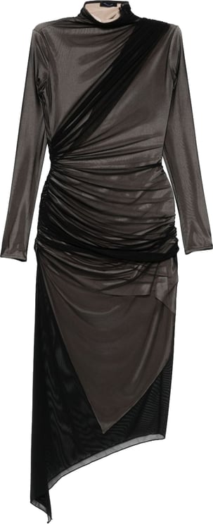 MUGLER Asymmetrical Hem Midi Dress