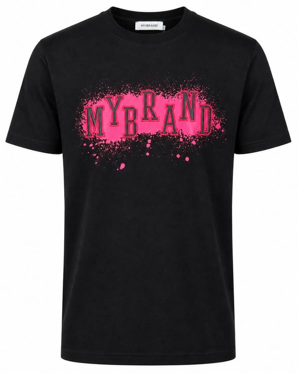 My Brand MY BRAND SPLASH EMBROIDERY T-SHIRT | BLACK