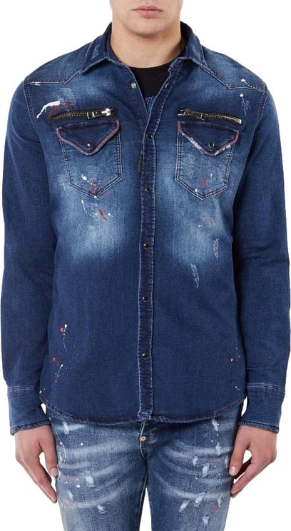 My Brand RED WHITE DESTROYED BLOUSE | BLUE