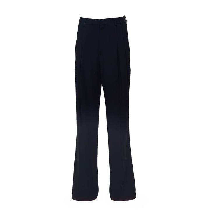 N 21 Wide Straight Leg Pants with Front Pleats and Zip Closure