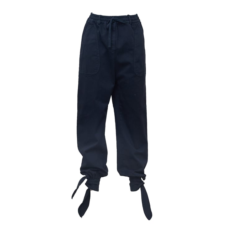 N 21 Utility Cargo Pants with Adjustable Waistband and Tie Hem