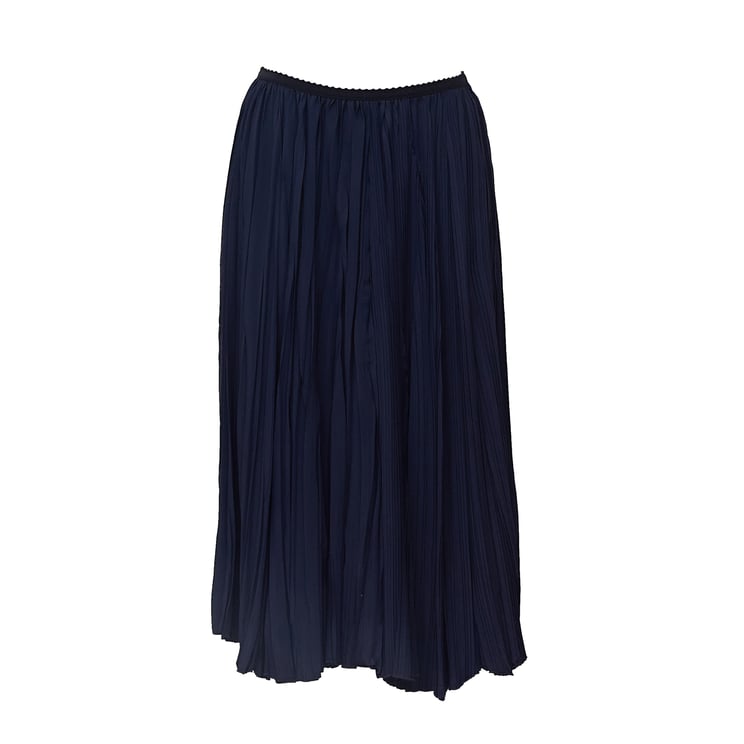 N 21 Pleated Midi Skirt With Elastic Waistband And Flowing Silhouette