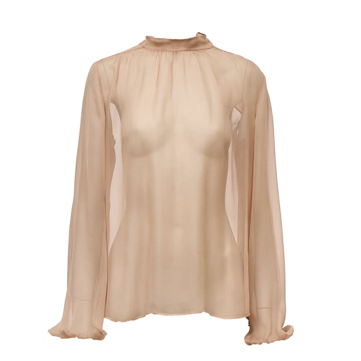 N 21 Silk Transparent Bow Blouse