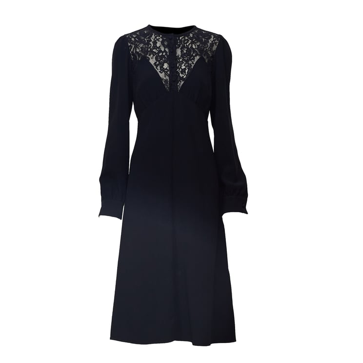 N 21 Midi Dress With Lace Insert And Button Detailing