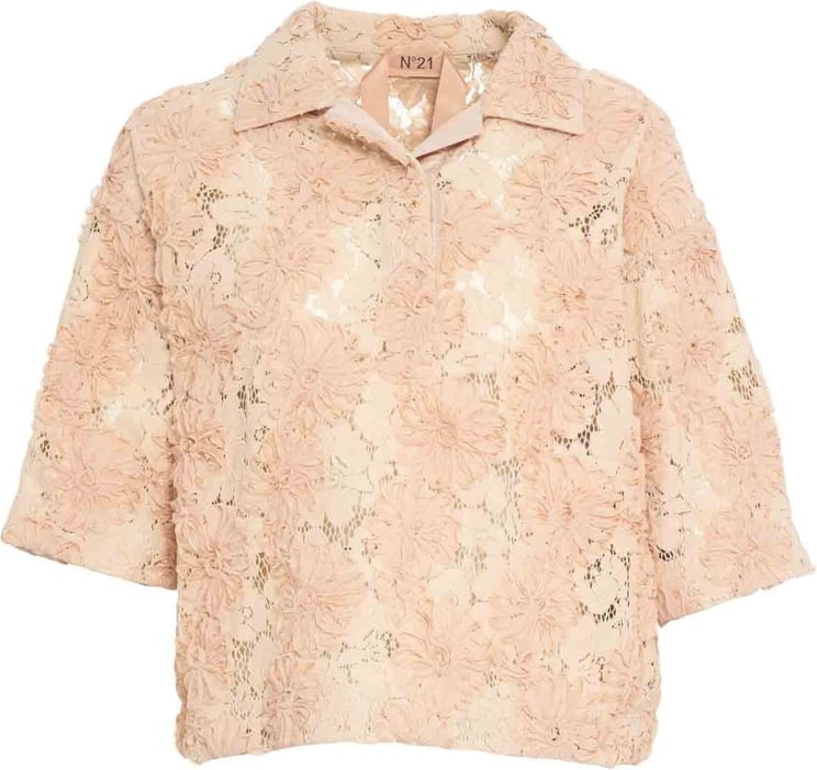 N 21 Lace blouse with floral pattern