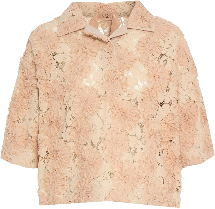 N 21 Lace blouse with floral pattern