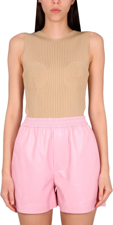 Nanushka Sleeveless V-Neck Ribbed Top
