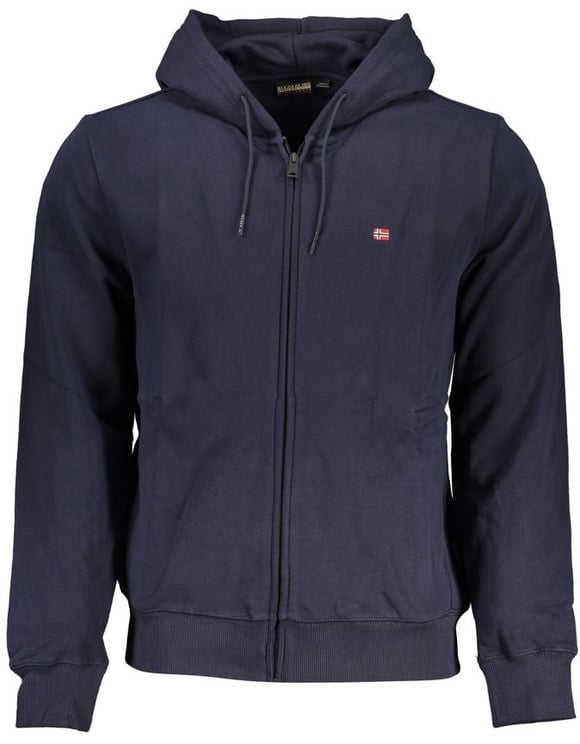 Napapijri Napapijri Blue Cotton Men Sweater with Hood