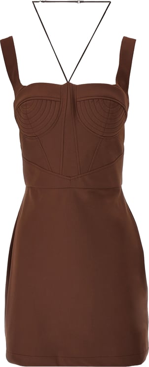 Nensi Dojaka Nensi Dojaka Brown Polyamide Short Dress