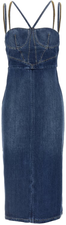 Nensi Dojaka Nensi Dojaka Blue Cotton Midi Dress