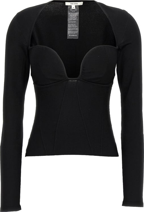 Nensi Dojaka Nensi Dojaka Black Viscose Tank Tops