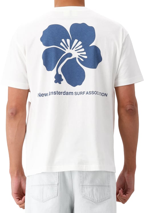 New Amsterdam Surf Association New Amsterdam Surf Association T-shirt Wit Hibiscus