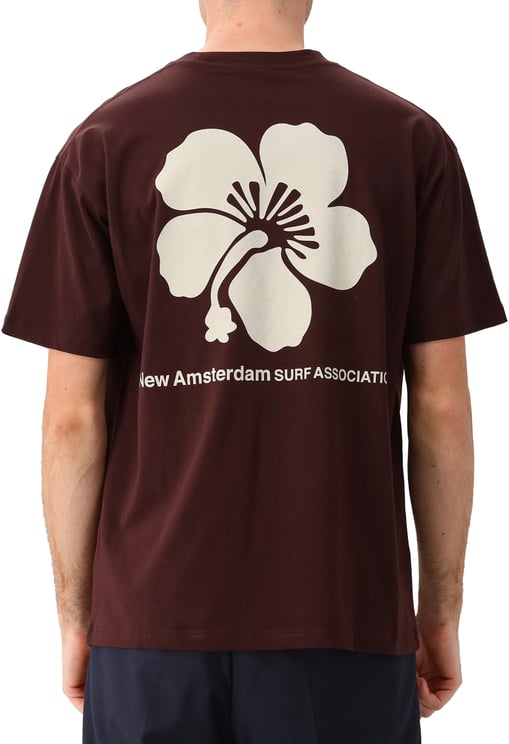 New Amsterdam Surf Association New Amsterdam T-Shirt Bruin Hibscus Tee Walnut
