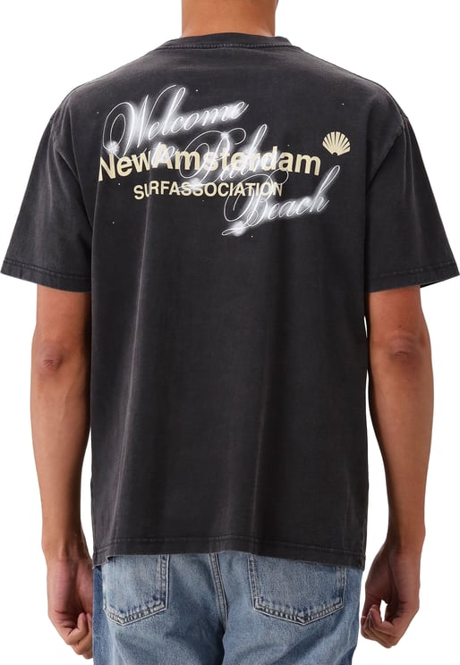 New Amsterdam Surf Association New Amsterdam T-Shirt Zwart Welcome To Palmbeach Tee Antracite