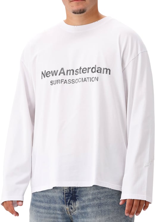 New Amsterdam Surf Association New Amsterdam Longsleeve Wit Worked Logo