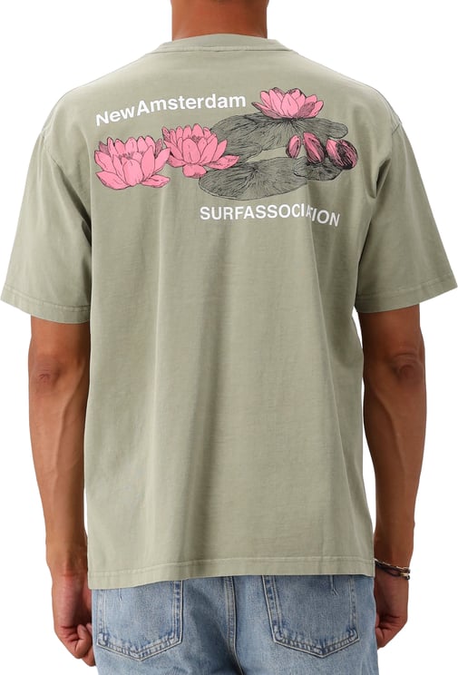 New Amsterdam Surf Association New Amsterdam T-shirt Groen Lilies Tee
