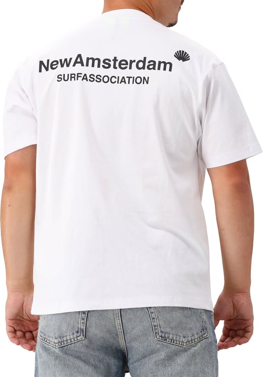 New Amsterdam Surf Association New Amsterdam T-shirt Wit Logo Tee