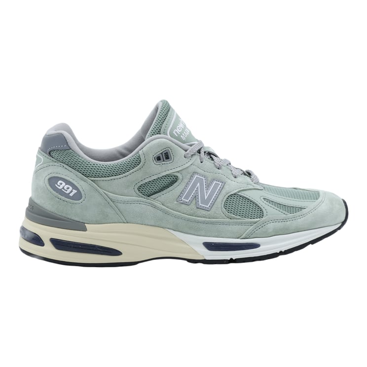 New Balance Chunky Suede and Mesh Sneakers with Cream Midsole