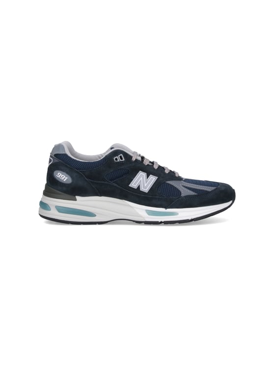 New Balance Navy Made In Uk 991V2 Mesh Sneakers