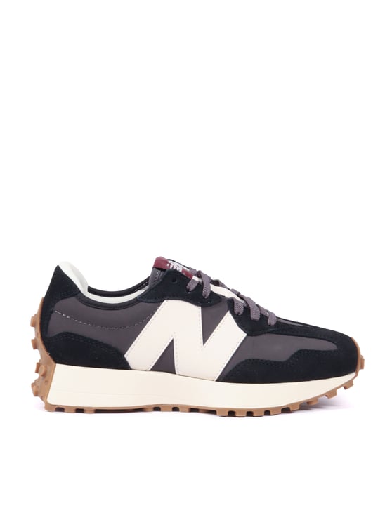 New Balance Black Suede Leather Contrast Sneakers