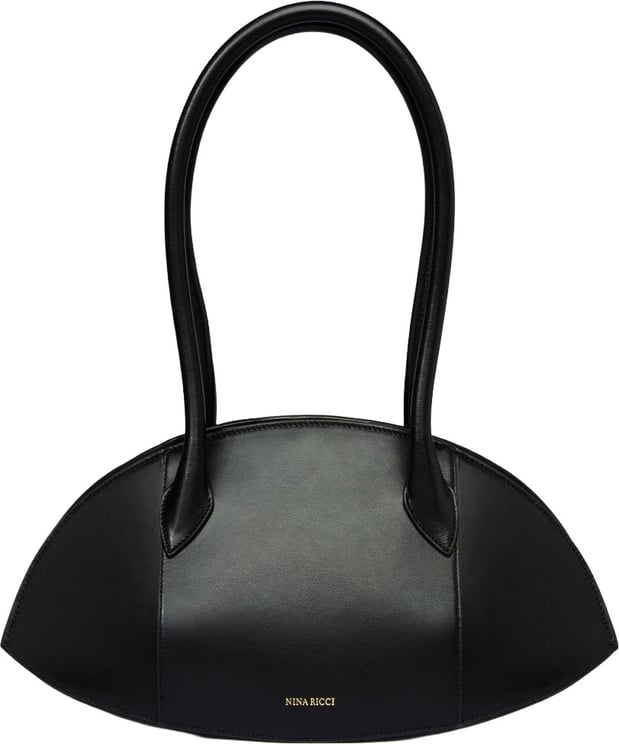 Nina Ricci Elongated Oval Black Silk And Nylon Bag