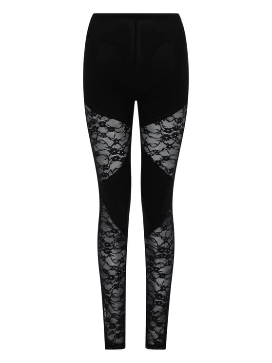 Nina Ricci Patchwork Viscose Blend Lace Leggings