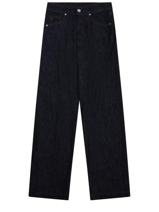 Nine in the Morning Dark Audrey High-Waisted Wide-Leg Jeans